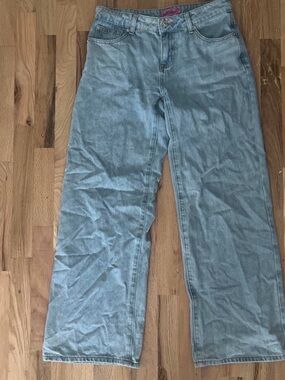 Edikted low rise Light Wash Wide Leg Jeans